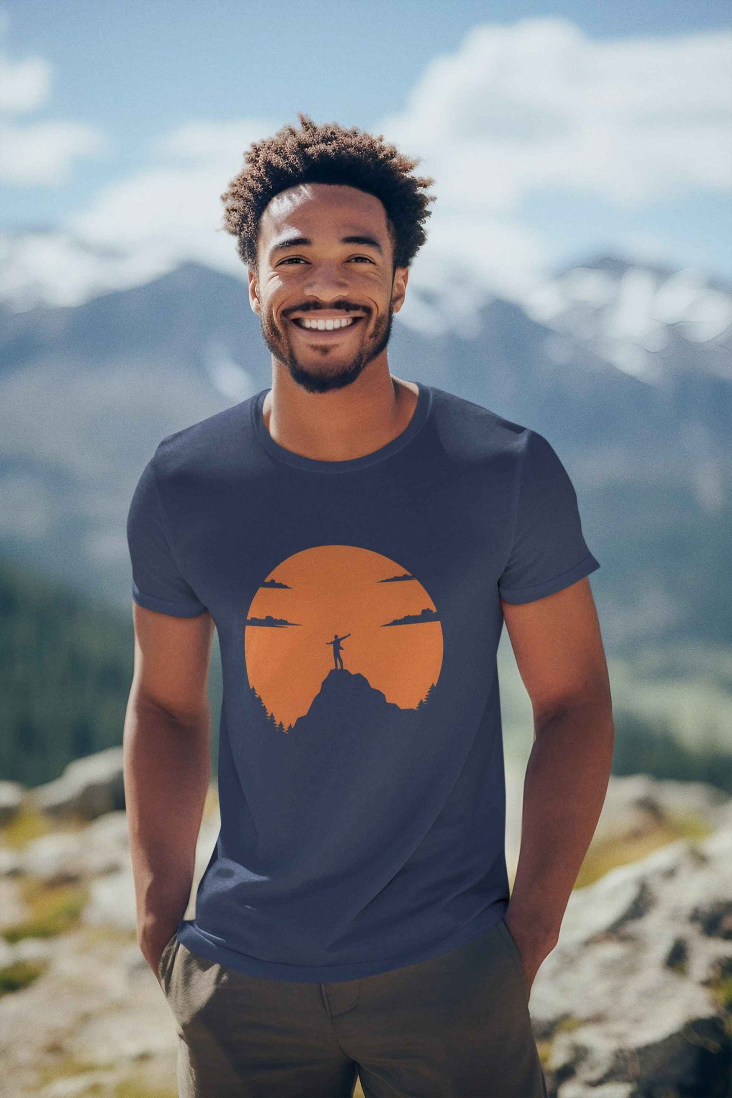 Man on Top of the Mountain Classic Fit T-Shirt
